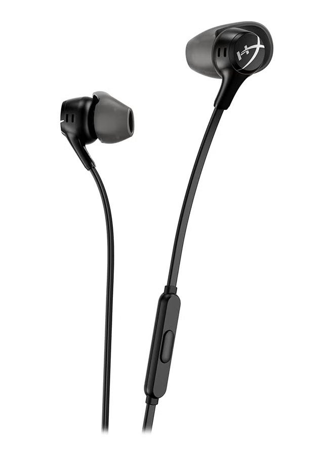 هايبركس سماعات الأذن HyperX Cloud Earbuds II المخصصة للألعاب والمزودة بميكروفون - مقبس 3.5 مم، خفيفة الوزن ومتينة لألعاب FPS على الهواتف المحمولة وأجهزة الكمبيوتر، مثالية للاعبين PUBG وCSGO - أسود - Image 2
