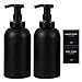 UUJOLY Foaming Hand Soap Dispenser Glass Jar Foam Dish Soap Dispenser for Bathroom and Kitchen Sink Liquid Pump Bottle for Shampoo Body Wash Black 2 Pack - Image 2