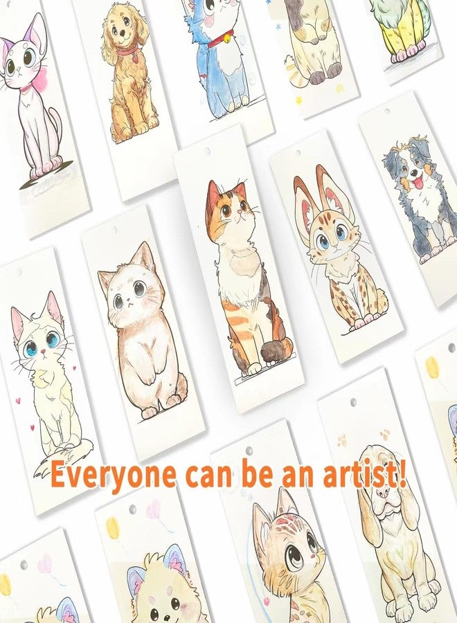COIPLAY 648 Color Blocks Watercolor Paint Set, 52-Bookmarks, 3 Brushes, Silicone Cup, Meow/Bark Coloring Books, for All Ages, All in One Art Supplies, Birthday Gift, Christmas Gift, Gift for Adults Craft kit - Image 3