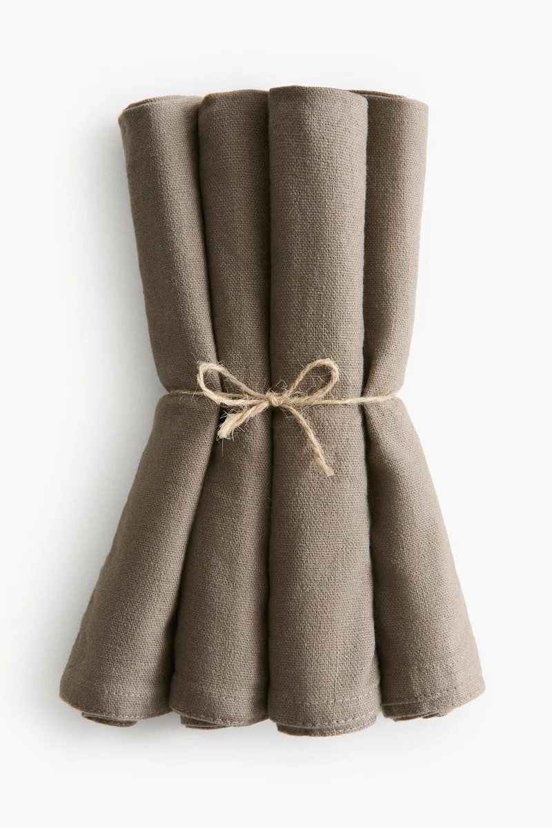 H&M 4-pack linen-blend napkins