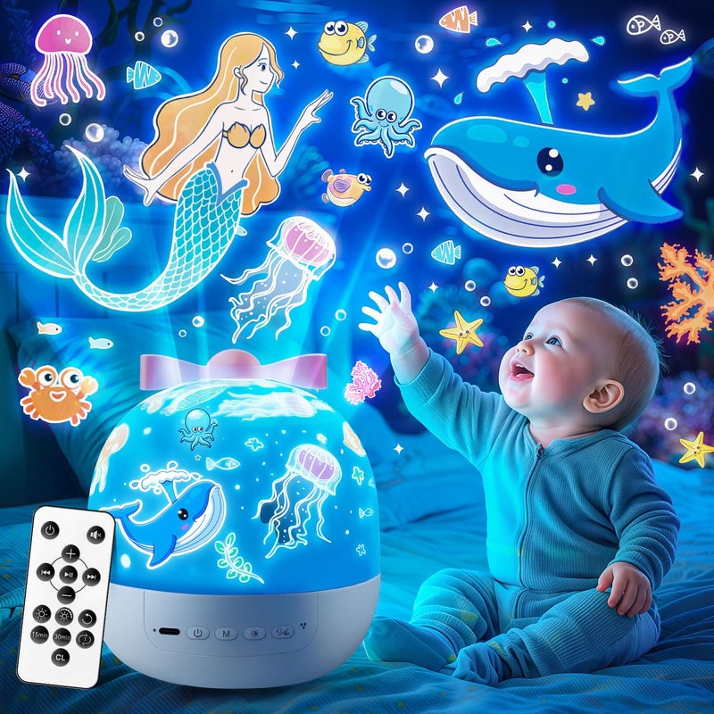 PIKOY Star Projector for Kids Gifts 15 Films15 Soothing Sounds Machine Baby Night Light Projector Remote 360 Rotation Fruit Ocean Star Lights for Ceiling Decor Kawaii Birthday Gifts Girls Toys - Image 2