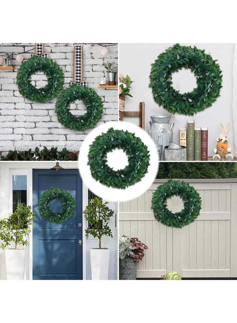 SYOSI إكليل صناعي، أوراق خضراء لزينة المنزل والحديقة وحفلات الزفاف، زينة حائط واقعية، إكليل أوراق معلق سهل الاستخدام، 7.5 م 24.6 قدم، عبوة واحدة خضراء - Image 5