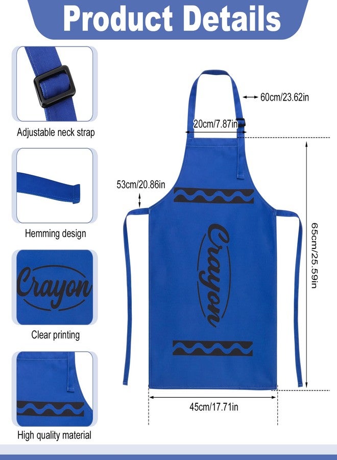 XLSXEXCL Kids Crayon Costume Set, Crayon Apron with Gnome Cone Hat, Funny Dress Up Outfit Accessories for Halloween, World Book Day, School Plays (Blue) - Image 2