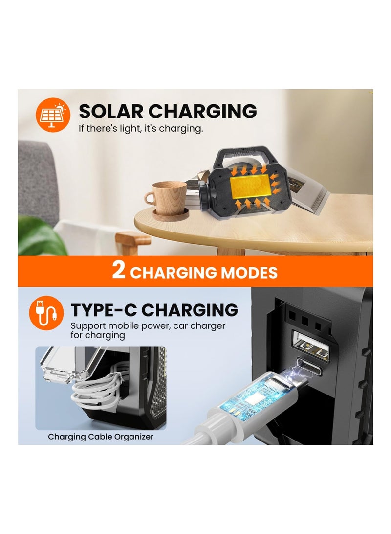 Camping Solar Flashlights Lantern, Multifunctional LED Camping Lights with Flashlight and Lantern Mode, USB Charging, Ideal for Power Outages, Spotlight, Searchlight, Outdoor, Hiking, Emergency - Image 5