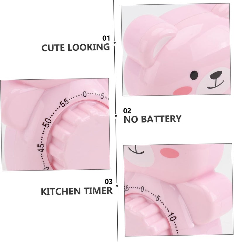 ABOOFAN Cartoon Animal Shaped Cooking Timer for Students, Pink Kitchen Time Reminder and Practical Baking Countdown Timer for Study and Cooking Use - Image 3