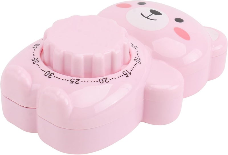 ABOOFAN Cartoon Animal Shaped Cooking Timer for Students, Pink Kitchen Time Reminder and Practical Baking Countdown Timer for Study and Cooking Use - Image 1