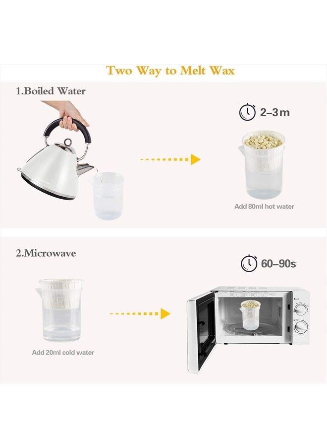 Wokaar Nose Wax Kit, 100g Wax, 30 Applicators. Nose Ear Hair Instant Removal Kits from Wokaar (15-20 Times Usage ).Nostril Waxing Kit for Men and Women, Safe Easy Quick & Painless.10 Mustache Guards,15pcs Pa - Image 2