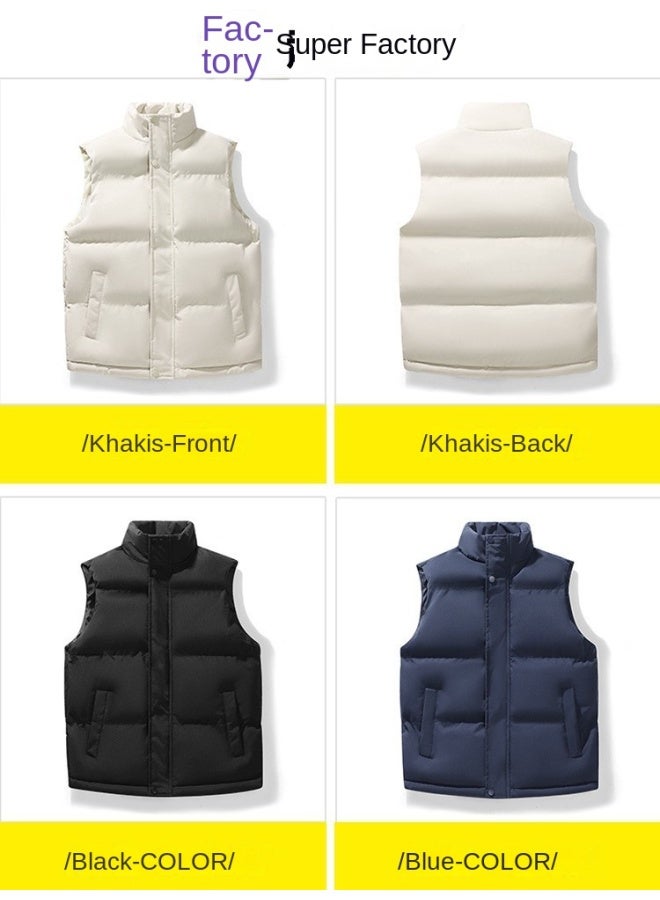 M-8xl Cotton Vest Unisex Stand Collar Large Size Winter Thickened Cotton Waistcoat Sleeveless Jacket Men - Image 4