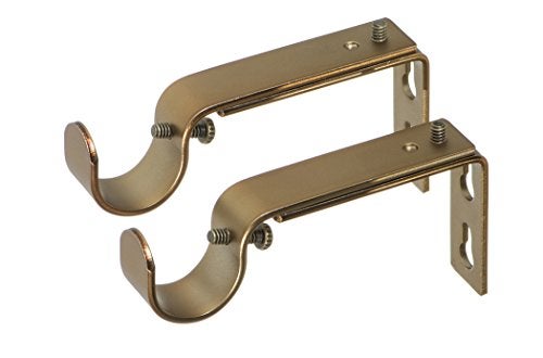 Ivilon Ivilon Adjustable Brackets for Curtain Rods  for 78 or 1 Inch Rods Set of 2  Warm Gold 