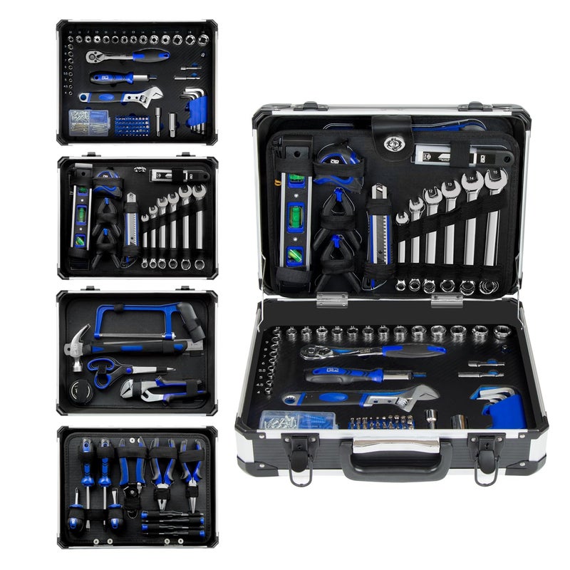 Prostormer Home Tool Kit 259Piece Household Hand Tool Set with Heavy Duty Aluminium Tool Box Basic Toolkit for Home RV Car Workshop and More