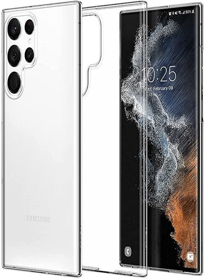 غطاء حماية واقٍ من مادة TPU الشفافة الناعمة لهاتف Samsung Galaxy S22 Ultra 5G شفاف - Image 3