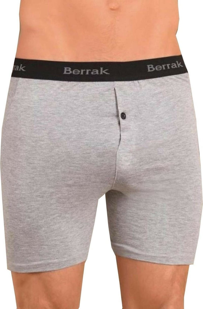 Berrak 12 Pieces Gray Colored Buttoned Lycra Boxer 