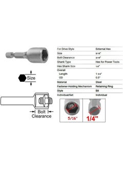UPTODATETOOLS UPTODATETOOLS 10Piece Hex Magnetic Power 8mm 516 Socket Adapter Drill Bit Nut Driver Set 14 inch Hex for Power Tools  - Image 2