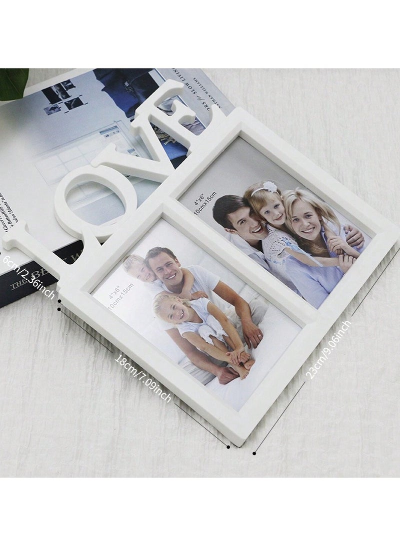 1pcs Love two-piece photo frame, creative family photo frame, retro photo frame, random photos suitable for living room, center decoration, bedroom, living room, Christmas Halloween Thanksgiving Easter New Year gift  - Image 3