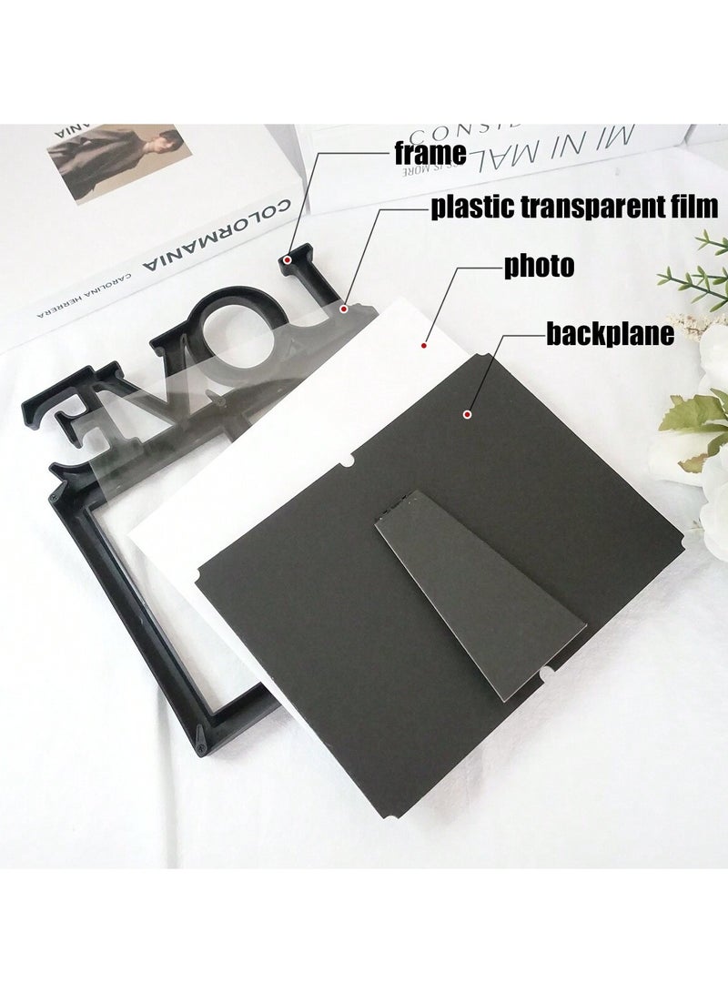 1pcs Love two-piece photo frame, creative family photo frame, retro photo frame, random photos suitable for living room, center decoration, bedroom, living room, Christmas Halloween Thanksgiving Easter New Year gift  - Image 4
