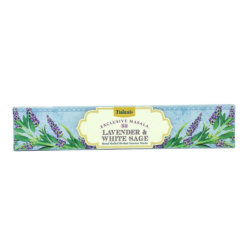 Tulasi Exclusive Masala Lavender & White Sage Incense Sticks (Agarbatti) for Pooja, Prayer, Meditation & Home Fragrance, 1 Pack - Image 1
