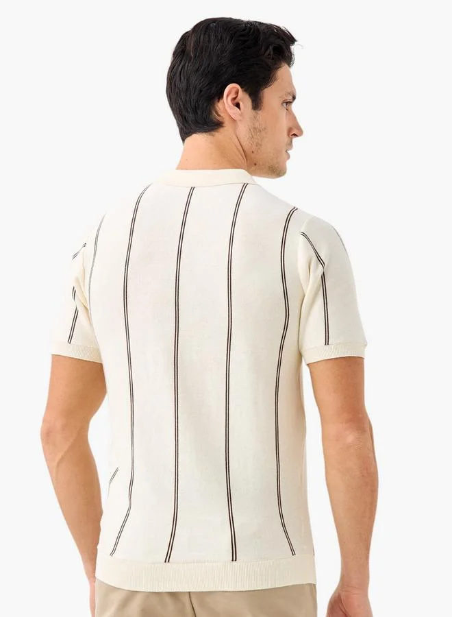 Splash FAV Striped Polo T-shirt with Short Sleeves