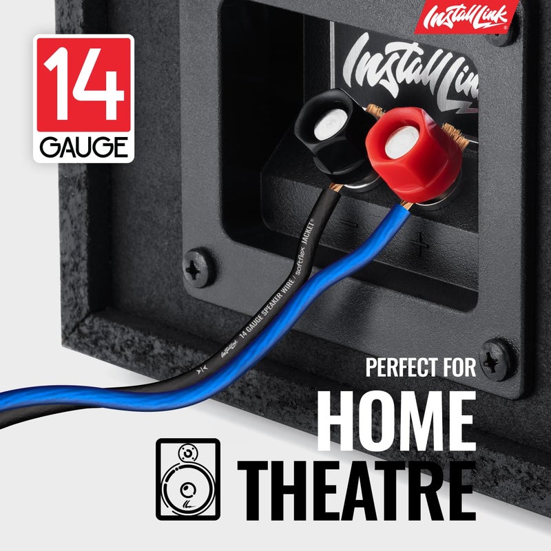 Install Link 14 AWG Gauge Speaker Wire Cable (100 Feet) Stereo, Car or Home Theater (CCA) - Image 2