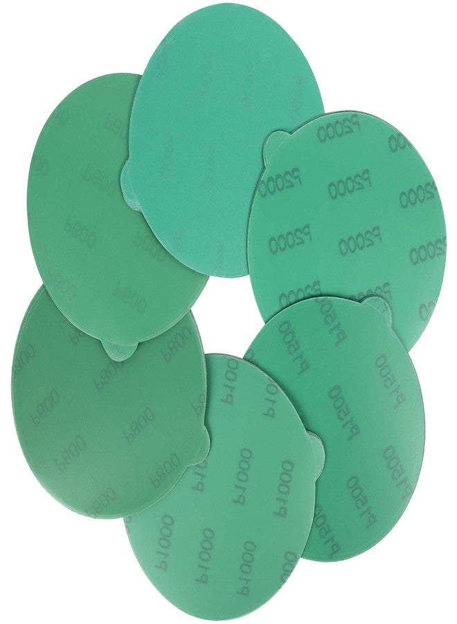 LotFancy 6 Inch PSA Sanding Discs with Tabs, 30PCS 400 600 800 1000 1500 2000 Grit Self Adhesive Wet Dry Green Film Sandpaper Assortment, Random Orbital Sander Fine Grit Sand Paper - Image 1