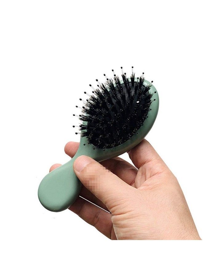 Sinide Boar Bristle Hair Brush Sinide Mini Natural Beech Wood Handle Cushion Massage Detangling Hair Brush For Women Men Long Thick Fine Curly Wavy Dry Or Wet Hair Brush For Pocket/Travel - Image 1