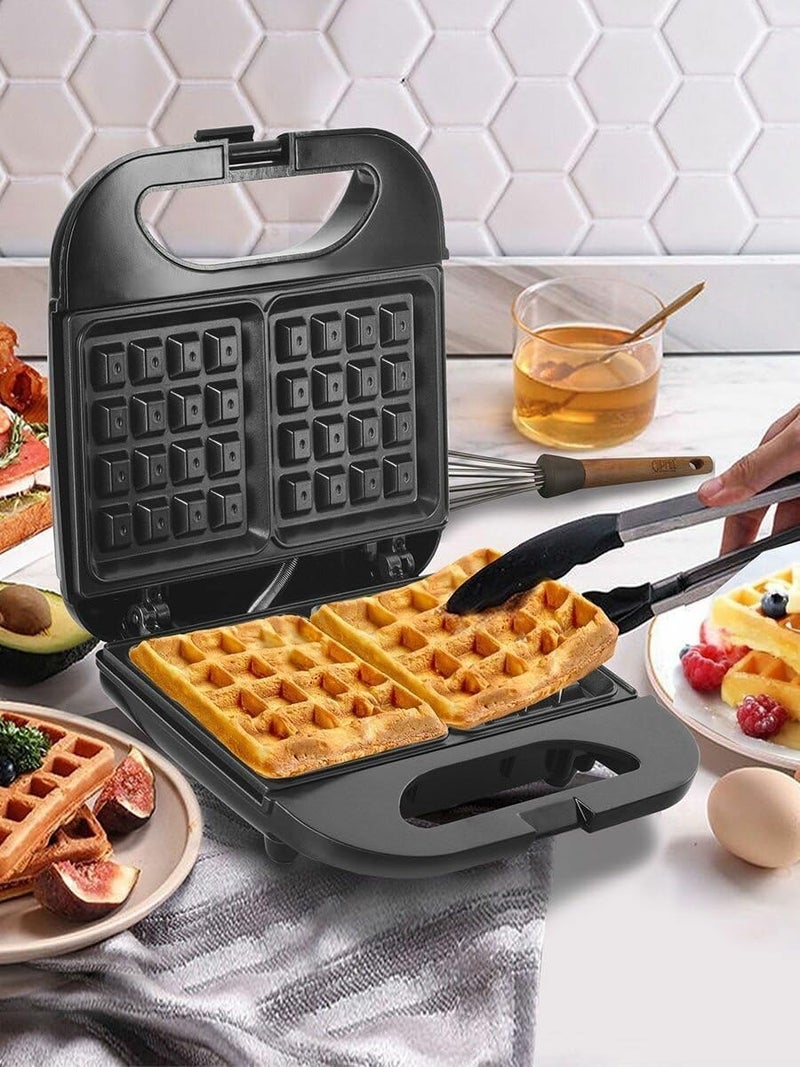 Mugath Mini Waffle Iron With Insulated Handle Locking Latch Belgian Waffle Machine Small Waffle Iron Classic for Childrens Birthdays Family Celebrations Easter or Christmas Cute Compact Design - Image 1