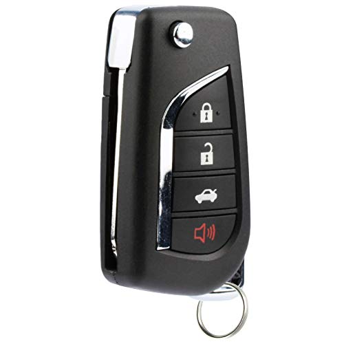 KeylessOption Keyless Entry Remote Car Key Fob Control 4-Button Flip Replacement with Uncut Ignition Blade for 2018 2019 2020 2021 2022 Toyota Camry (HYQ12BFB, H CHIP) - Image 2