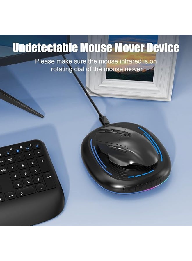 محرك ماوس غير قابل للكشف مع مؤقت، مفتاح تشغيل/إيقاف وضوء RGB - يمنع نوم شاشة الكمبيوتر المحمول، أسود - Image 3