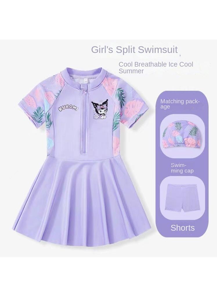 Y&D Kuromi Swimsuits for Girls Swimwear Cartoon Beach Bathing Suit with Swimming - Image 1