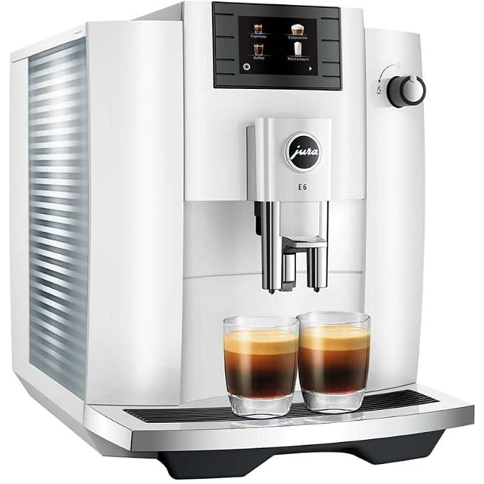 jura E6 Super Automatic Espresso Machine, Piano, 15559 (White, 5 Items) | Easy Cappuccino, AROMAG3 Grinder, P.e.p, J.o.e. App, Milk Container Plus Milk Cleaner, Claris Smart Plus Filter - Image 2