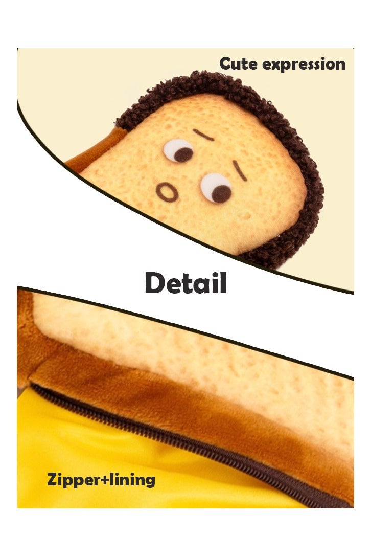 حقيبة أقلام إبداعية للطلاب للمدرسة أو اللوازم المكتبية، هدية حافظة أقلام، سحاب سعة كبيرة، تصميم خبز لطيف - Image 2