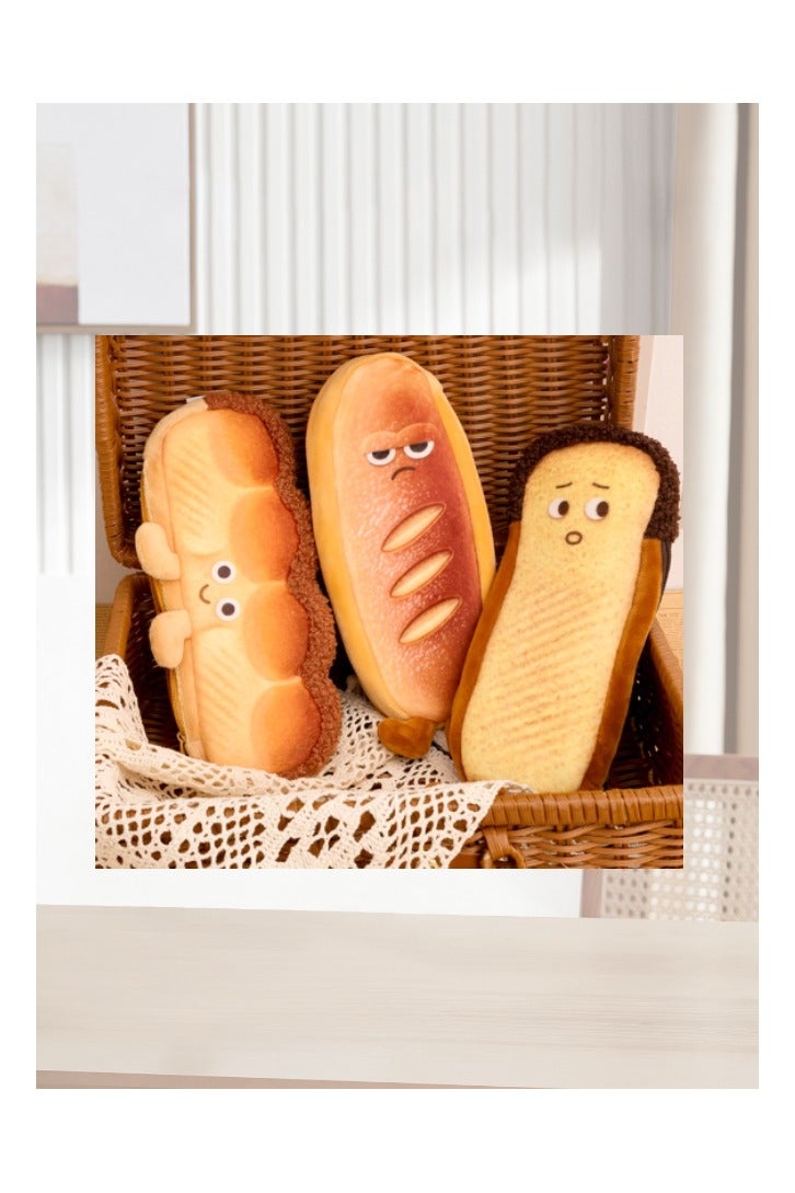 حقيبة أقلام إبداعية للطلاب للمدرسة أو اللوازم المكتبية، هدية حافظة أقلام، سحاب سعة كبيرة، تصميم خبز لطيف - Image 5