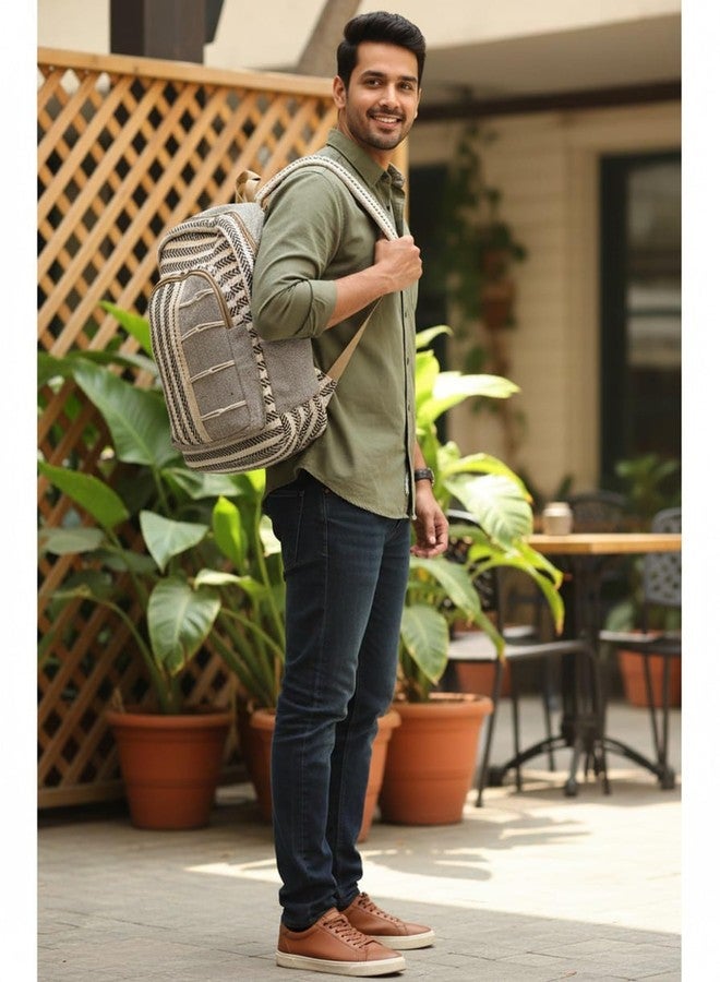 FIBREGOLD Himalayan Hemp Laptop Backpack - Handmade, Eco-Friendly Travel Bag, Durable, Sustainable & Stylish Everyday Backpack (Brown) - Image 5