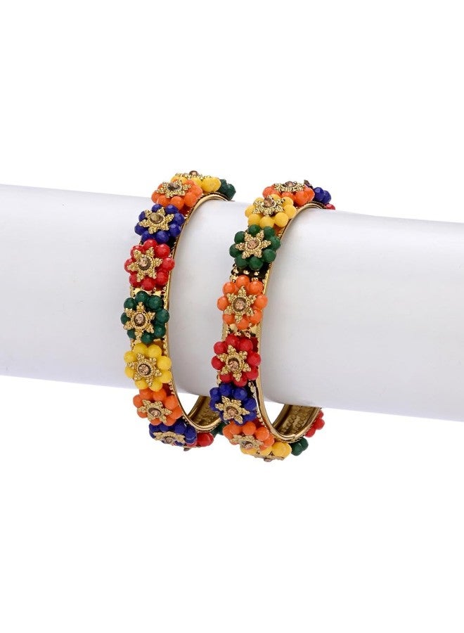 1st Time Stylish And Colorful Metal Bangle/Kada- Perfect For Wedding, Party, Celebrations And Functions, Pack Of 2, Multicolor- S21 - Image 4