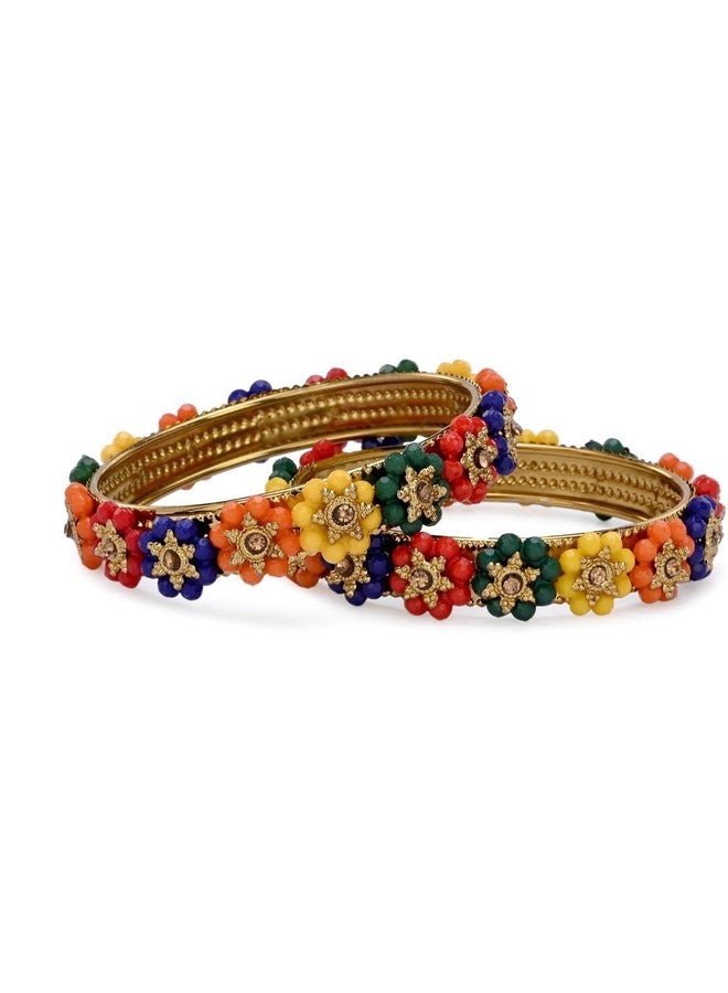 1st Time Stylish And Colorful Metal Bangle/Kada- Perfect For Wedding, Party, Celebrations And Functions, Pack Of 2, Multicolor- S21 - Image 1