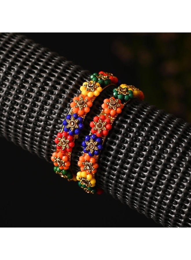 1st Time Stylish And Colorful Metal Bangle/Kada- Perfect For Wedding, Party, Celebrations And Functions, Pack Of 2, Multicolor- S21 - Image 3