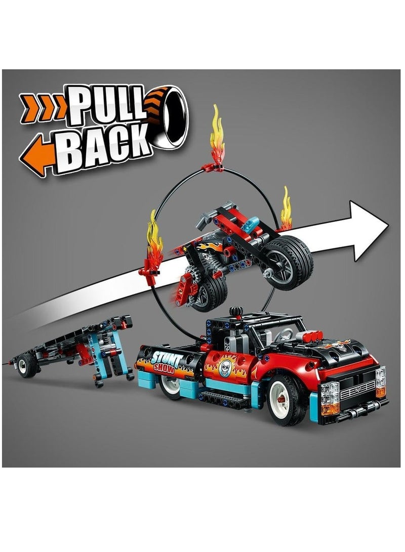 LEGO LEGO Technic Stunt Show Truck & Bike Toys Set 42106 (610 Pieces) - Image 3
