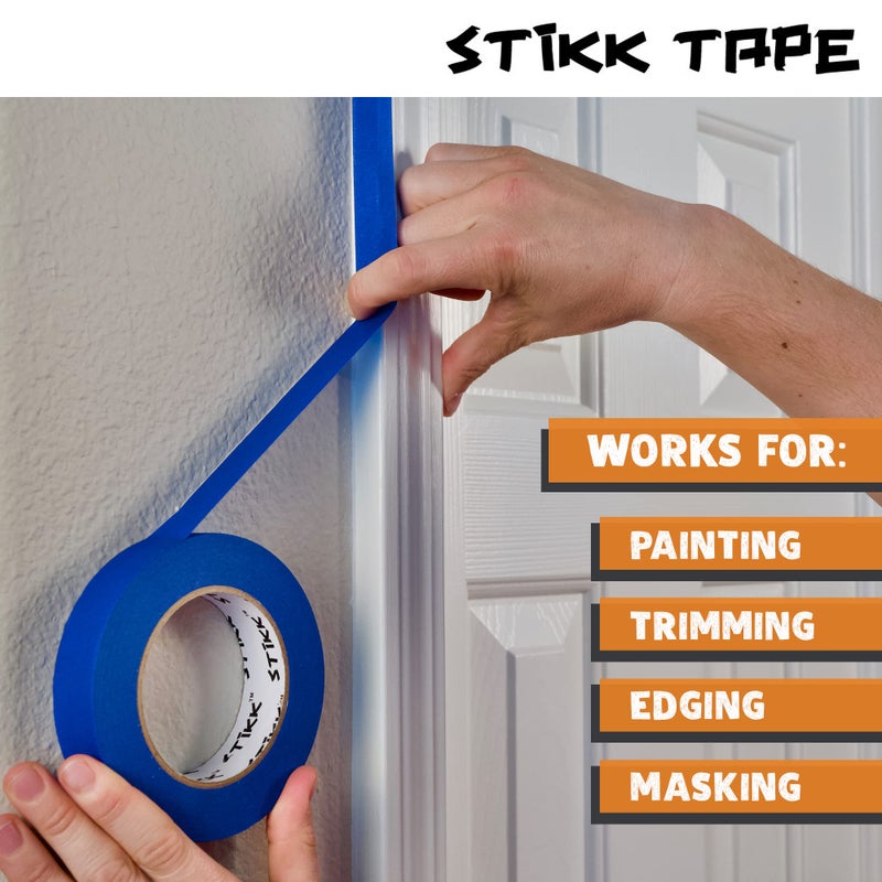 STIKK Painters Tape - 3pk Orange Painter Tape - 1 inch x 60 Yards - Paint Tape for Painting, Edges, Trim, Ceilings - Masking Tape for DIY Paint Projects - Residue-Free Painting Tape - Image 4