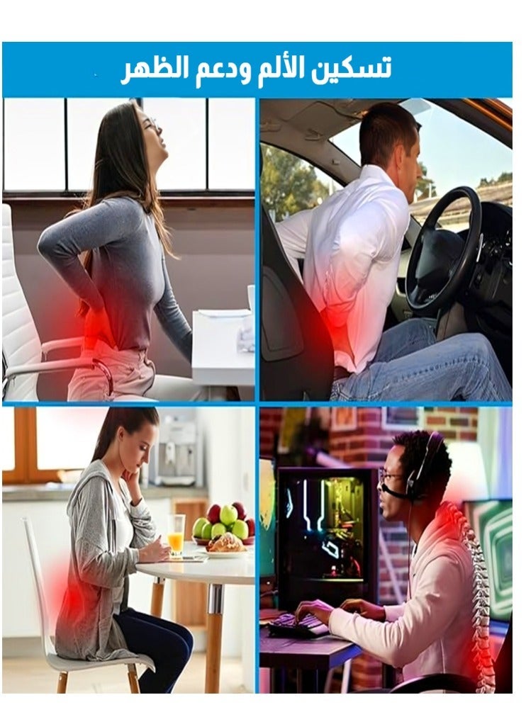 ريلاكس سمارت وسادة دعم من الميموري فوم لتخفيف آلام أسفل الظهر – وسادة ظهر مريحة لتقويم وضعية الجلوس، مثالية للمكتب، السيارة والمنزل - Image 2