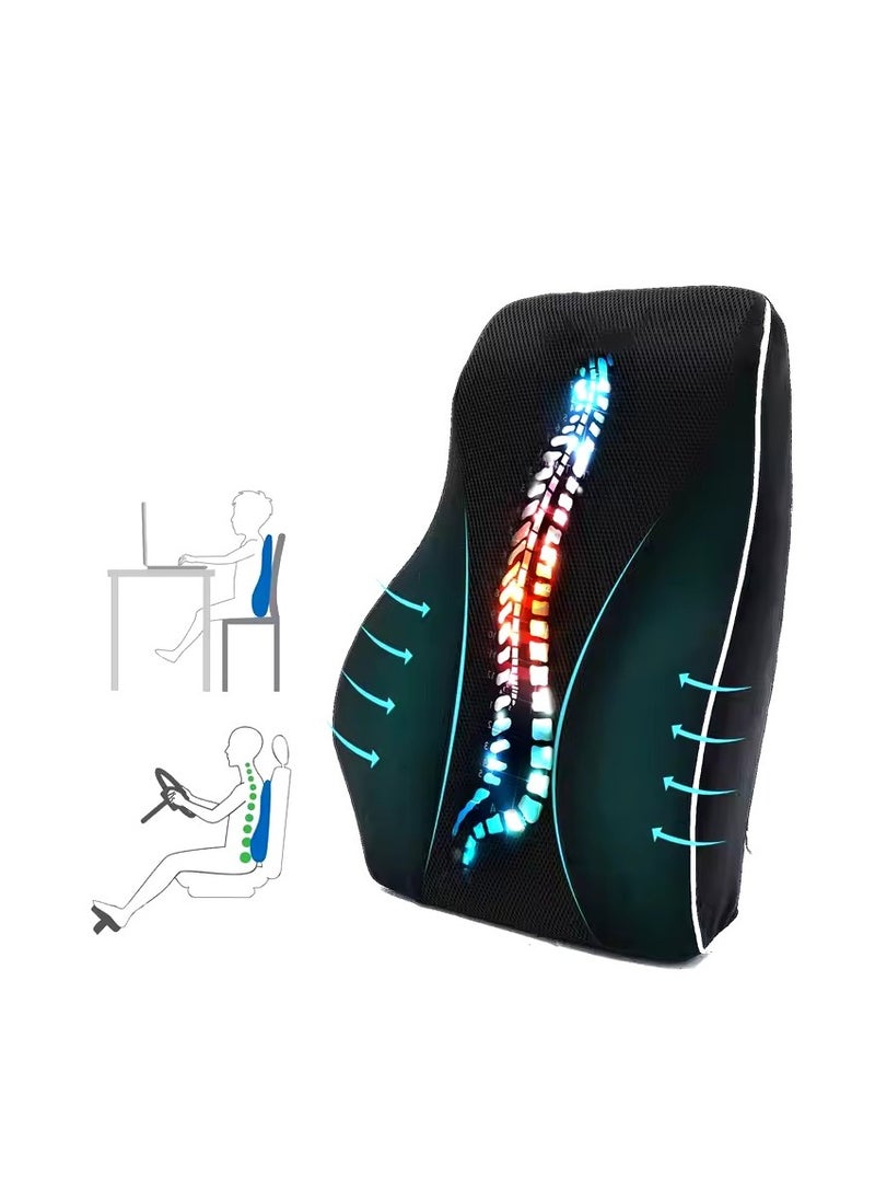 Relax Smart Memory Foam Support Pillow Lower Back Pain Relief Sitting Posture, Comfortable Back Cushion for Long Time Sitting for Office Chair Car Home  - Image 1