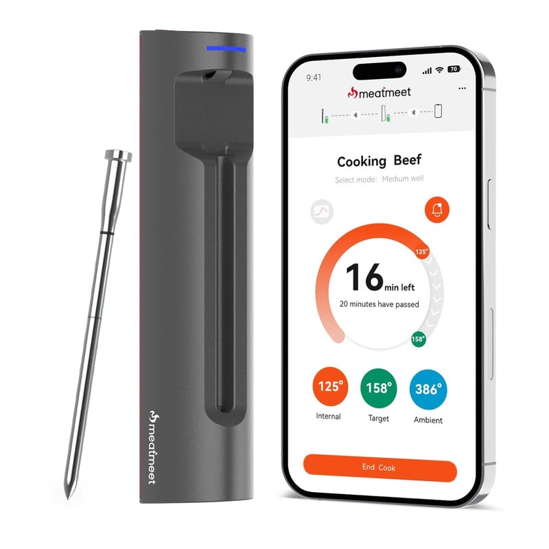 Meatmeet S Pro Bluetooth Meat Thermometer with Smart APP and Ultra-thin Probe - Image 1