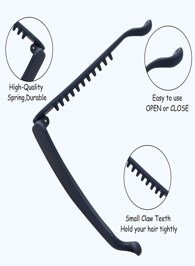 EPARTY ٦ مشابك شعر على شكل موزة للنساء ذوات الشعر الخفيف، حامل قوي بطول ٤.٣ بوصة، مشبك شعر أنيق غير لامع على شكل موزة، مانع للانزلاق، إكسسوارات تجميل عصرية للبنات والسيدات - Image 5