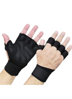 YOMYM New Ventilated Weight Lifting Workout Gloves with Built-in Wrist Wraps for Men and Women - Great for Gym Fitness, Cross Training, Hand Support & Weightlifting.  - Image 1