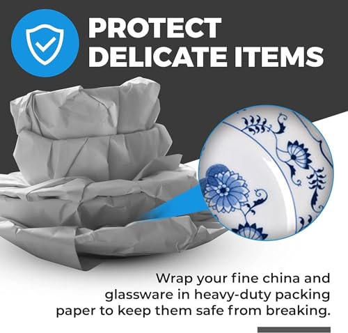 Shinok 100 Sheets Packing Paper for Moving, Newsprint Paper for Packing Wrapping, Wrapping Paper for Packaging Glasses Dishes - Must Have Packing Supplies for Moving Box Filler(12 * 24in) - Image 4