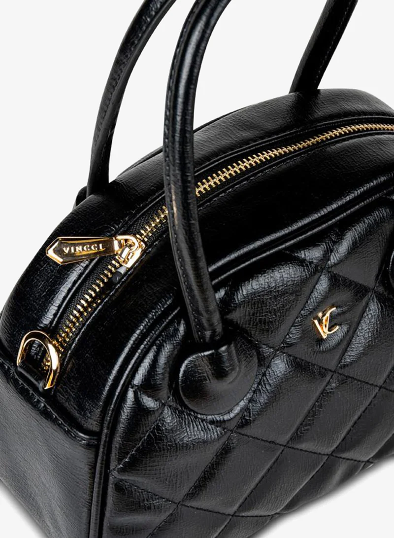 Vincci Black Women Quilted Satchel Bag for Women | Best Price UAE