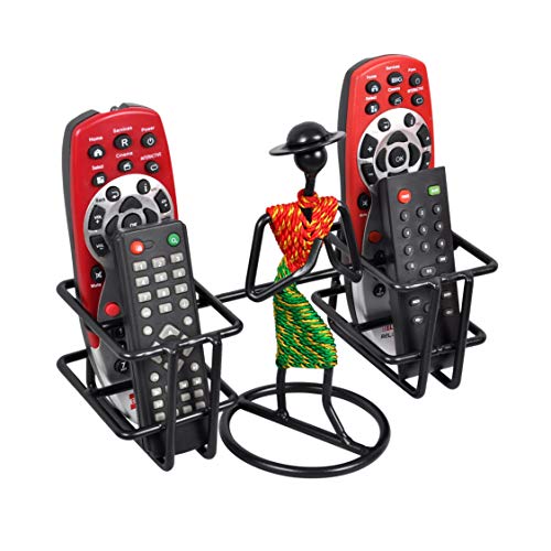 D&V ENGINEERING - Creative in innovation D&V Engineering Metal Welcome Gesture Lady Design Remote Holder Stand Organizer for TV, AC, DVD & DTH Remotes (4-Slot) | Living Room Home Decor Showpiece | Red & Green - Image 3