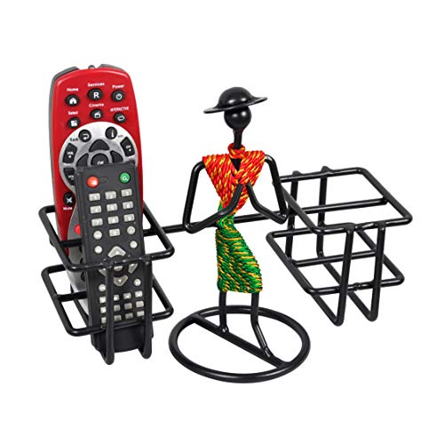 D&V ENGINEERING - Creative in innovation D&V Engineering Metal Welcome Gesture Lady Design Remote Holder Stand Organizer for TV, AC, DVD & DTH Remotes (4-Slot) | Living Room Home Decor Showpiece | Red & Green - Image 4