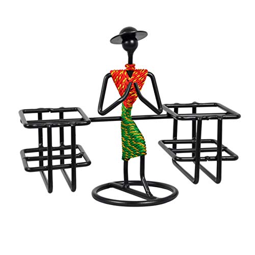 D&V ENGINEERING - Creative in innovation D&V Engineering Metal Welcome Gesture Lady Design Remote Holder Stand Organizer for TV, AC, DVD & DTH Remotes (4-Slot) | Living Room Home Decor Showpiece | Red & Green - Image 5