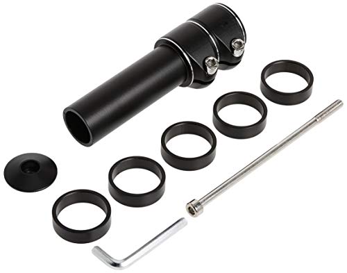 Emoly Bike Fork STEM Extender, MTB Handlebar Riser Extender Bicycle Aluminium Alloy Head Up Adapter for Mountain Bike, Road Bike, MTB, BMX- Extended Edition (New, Black) - Image 4