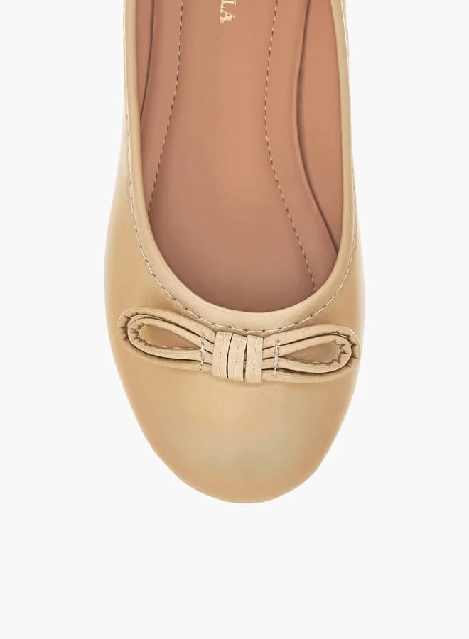 فلورا بيلا من شو إكسبرس Girls Bow Accent Slip-On Ballerina Shoes