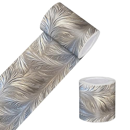 HOMETITUTE Wallpaper Border Peel and Stick Wall Border Woven Linen Texture Decorative Wall Trim Self Adhesive Border for Walls Mirror Frame Accent Strip for Bedroom Kitchen Living Room 4x196 Inch - Image 1